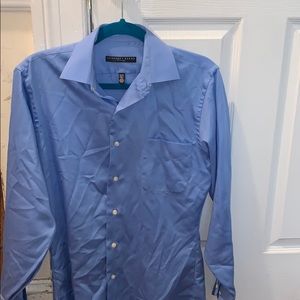 Geoffrey Beene fitted men’s blue dress shirt
